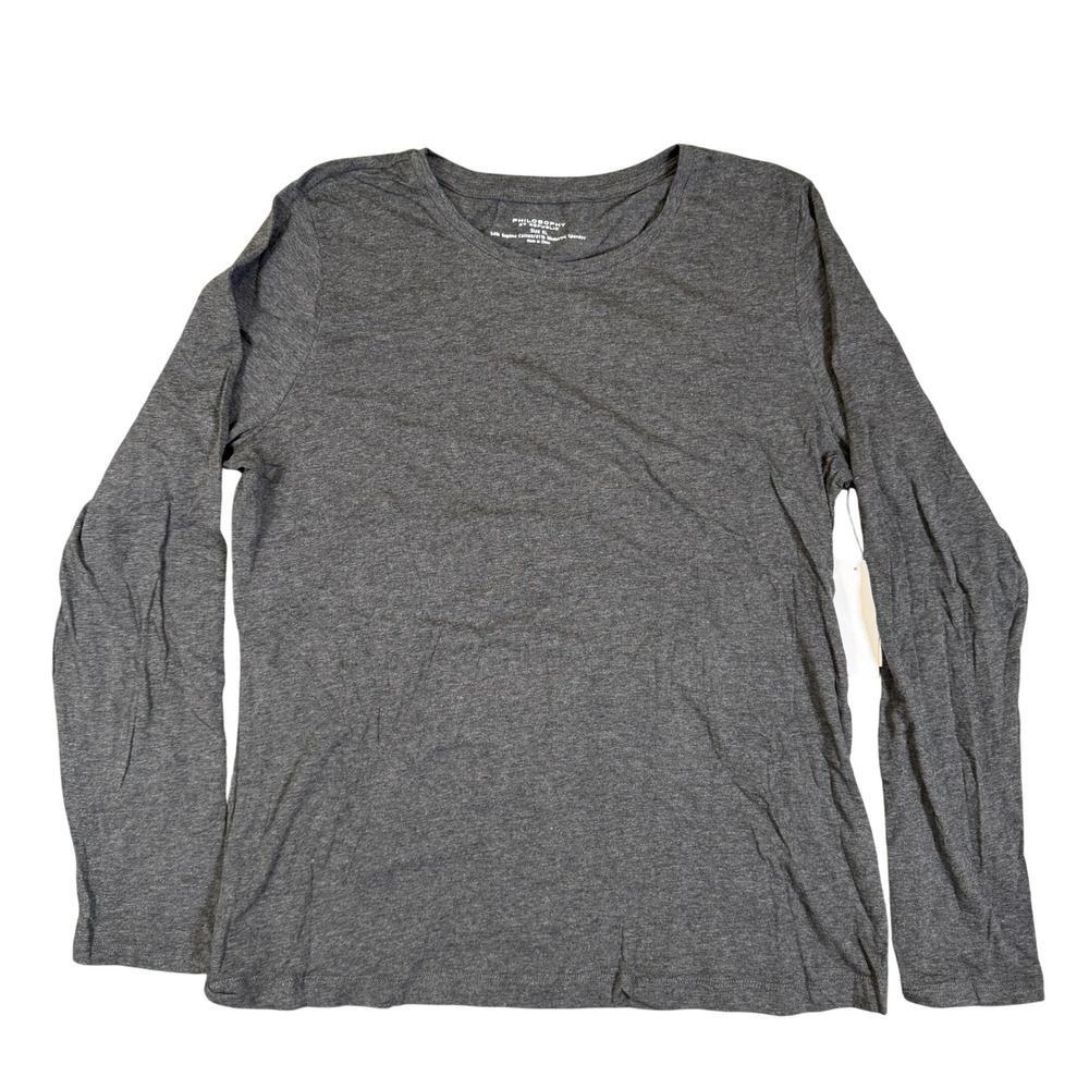 Philosophy by Republic Gray Supima Cotton Modal Long Sleeve Top XL NWT